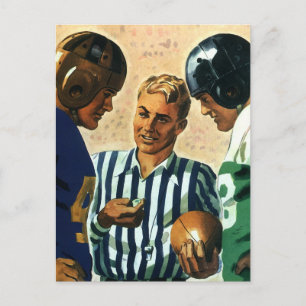 sport, Football Referee Coin Toss Briefkaart