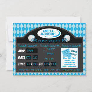 Sport Football Scorebord Baby Boy Shower Blue Kaart