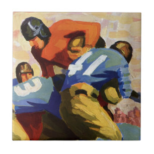  Sport, Football spelers in een game Tegeltje