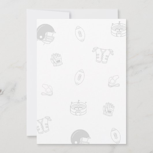 Sport football touchdown kinder gameday 7e verjaar kaart (Achterkant)