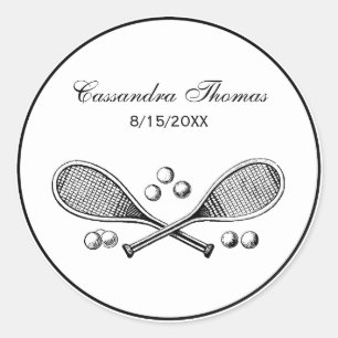 Sport getransformeerde Tennis Racquet Tennis Ball Ronde Sticker