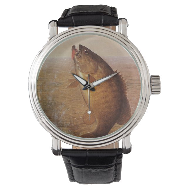  sport Gevist, Largemouth bruine basvis Horloge (Voorkant)