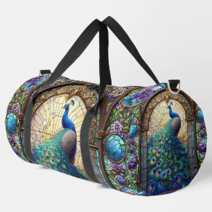 Sport Grand sac de voyage Paon en Verre Peint Arc-en-cie