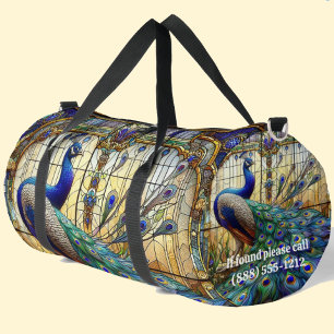 Sport Grand sac de voyage Paon en Verre teinté Arc-en-ci