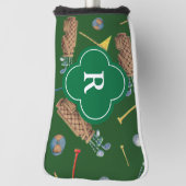 Sport Groene Golfmateriaal Monogram Initiaal Golfheadcover (Draai 90)