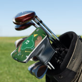 Sport Groene Golfmateriaal Monogram Initiaal Golfheadcover (Insitu)