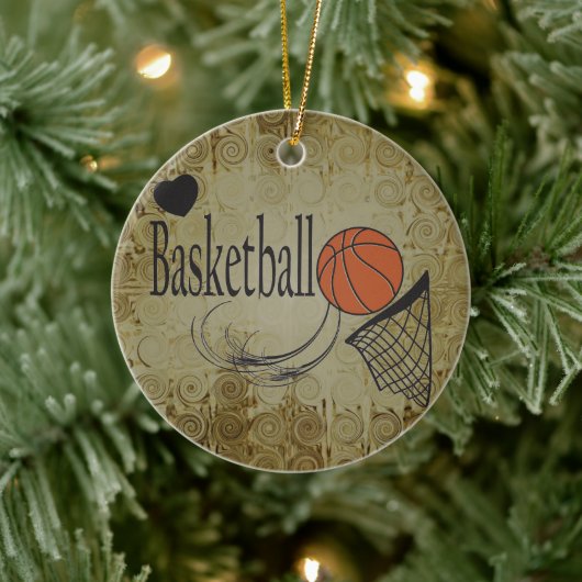 Sport Grunge 🏀 Basketball Keramisch Ornament (Boom)