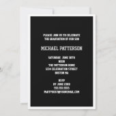 Sport Guy Photo Graduation Party Invitation noire (Dos)