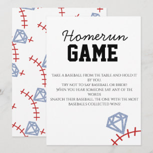 Sport Honkbal Homerun Glitter Bruiloftsfeest Spel Kaart
