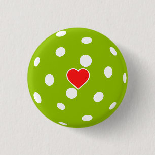 Sport Ik hou van Pickleball groene bal met hart Ronde Button 3,2 Cm