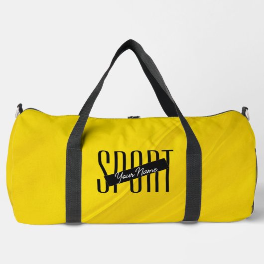 Sport Jaune Noir Moderne Sac de gym (Recto)