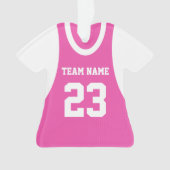 Sport Jersey Roze met Nummer Ornament (voorkant)