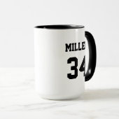 Sport Jersey Zwart-wit Modern Custom Mok (Voorkant rechts)