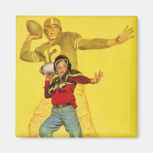 sport, jongen als toekomstig Football Quarterback Magneet