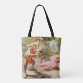  sport, kinderen spelen voetbal draagtas (Achterkant)