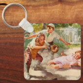 sport, kinderen spelen voetbal sleutelhanger (Voorkant)