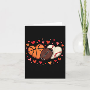Sport Liefde Hart Football Basketbal Valentijn's Kaart