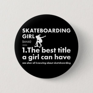 Sport Meisje Definitie Skateboarden  Ronde Button 5,7 Cm
