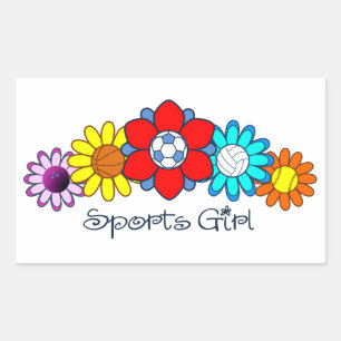 Sport Meisje - Voetbal Rechthoekige Sticker