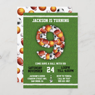 Sport met de 9 ^ e verjaardag van de uitnodiging v