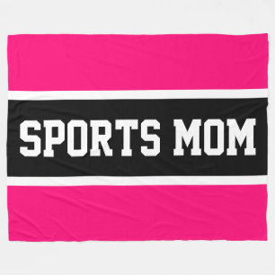 SPORT MOM Sportief Cool Helder Roze Zwarte Strepen Fleece Deken
