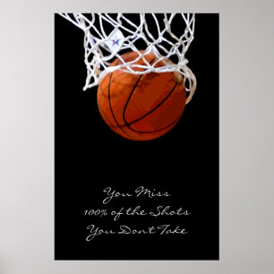 Sport Motivatie Citaat Basketball Poster