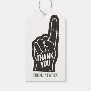 Sport Nummer 1 Fan Bedankkaart Cadeaulabel