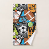 Sport Pattern With Balls Bad Handdoek (Handdoek)
