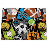 Sport Pattern With Balls Groot Cadeauzakje (Voorkant)