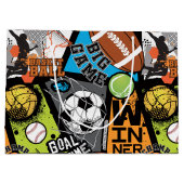 Sport Pattern With Balls Groot Cadeauzakje (Achterkant)