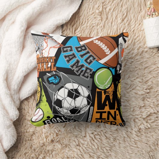 Sport Pattern With Balls Kussen (Deken)