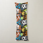 Sport Pattern With Balls Lichaamskussen (Achterkant (Verticaal))