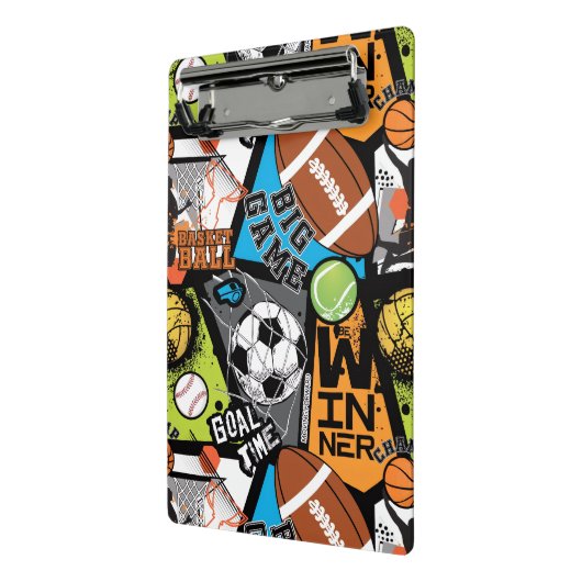 Sport Pattern With Balls Mini Klembord (Angled2)