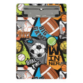 Sport Pattern With Balls Mini Klembord (Voorkant)