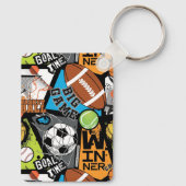 Sport Pattern With Balls Sleutelhanger (Achterkant)