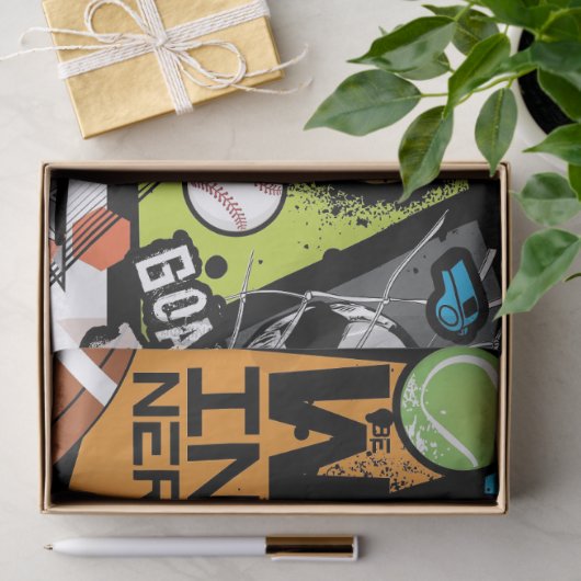 Sport Pattern With Balls Tissuepapier (Geschenk)