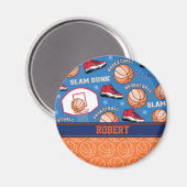 SPORT Personaliseer Naam Basketbal Fan Fun Pattern Magneet (Voorkant / Achterkant)