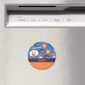 SPORT Personaliseer Naam Basketbal Fan Fun Pattern Magneet (Insitu (Vaatwasser))
