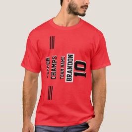 Sport Player Voetbal Champs gepersonaliseerd rood T-shirt