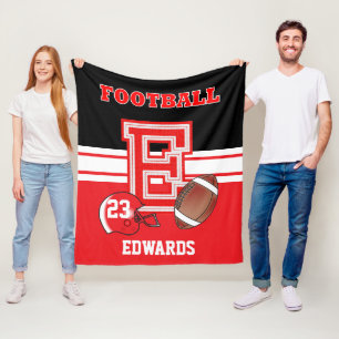 Sport Red Letter E - 🏈 Football Fleece Deken