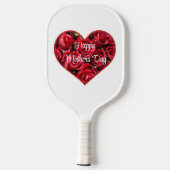 Sport Rood Hart Floral Modern Moederdag Pickleball Paddle (Achterkant)