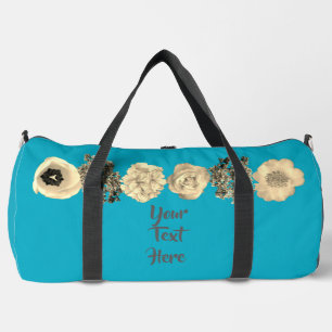 Sport Sac à coudre imprimé de fleurs sarcelle