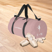 Sport Sac de danse | Pink Initiales Nom Duffle Sac