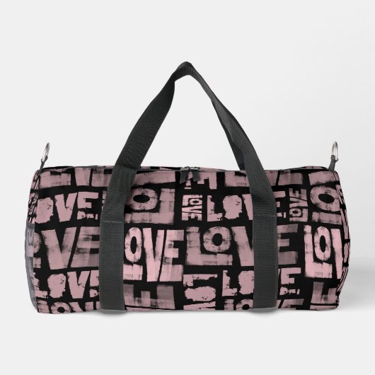Sport Sac de gym rose et noir - Love Graffiti (Verso)