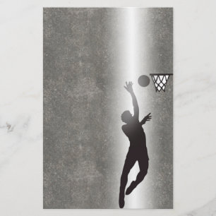 Sport Silhouette Basketbal Stationery Briefpapier