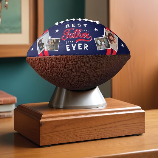 Sport Style Red & Navy Emblem Beste vader ooit fot American Football