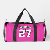 Sport Team Naam Nummer Roze Witte Dot Plunjezak (Achterkant)