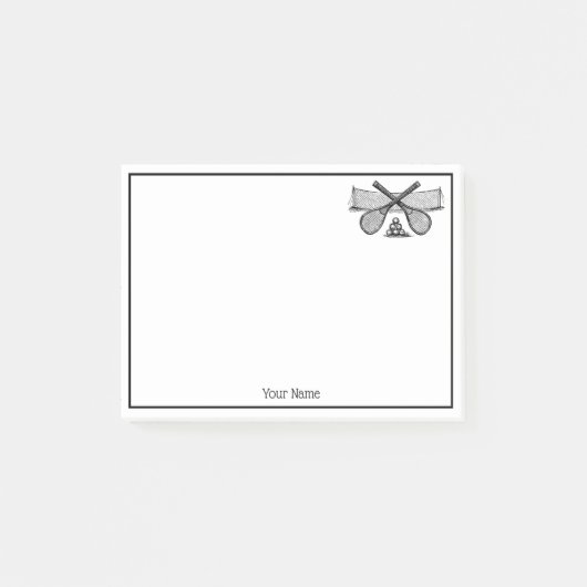 Sport Tennis Net, Crossed Racquets, Balls Post-it® Notes (Voorkant)