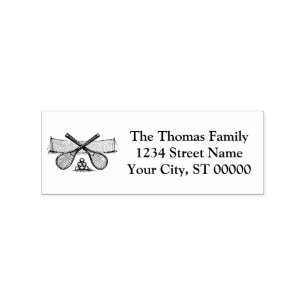 Sport  Tennis Net, Crossed Racquets, Balls Rubberstempel