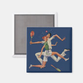 Sport, Tennis Spelt met Rackets Magneet (Voorkant / Achterkant)